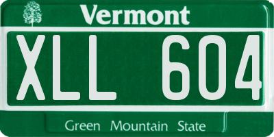 VT license plate XLL604