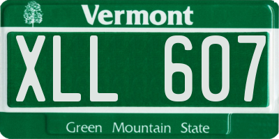 VT license plate XLL607