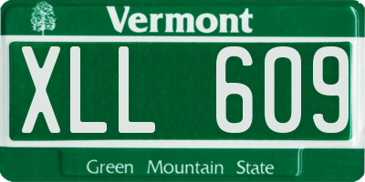 VT license plate XLL609