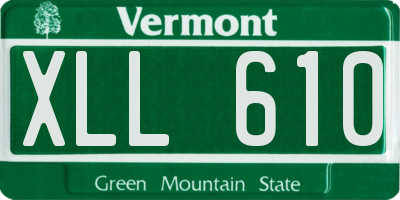 VT license plate XLL610
