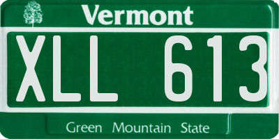 VT license plate XLL613