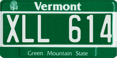 VT license plate XLL614