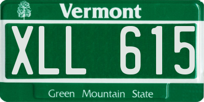 VT license plate XLL615
