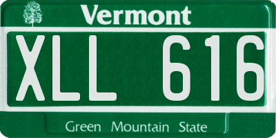 VT license plate XLL616