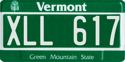 VT license plate XLL617