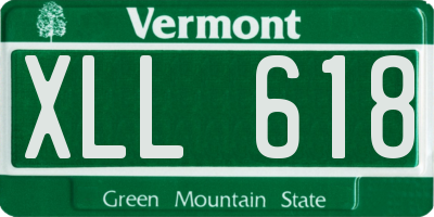 VT license plate XLL618