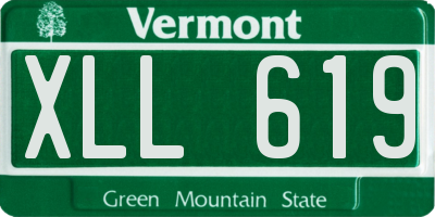 VT license plate XLL619
