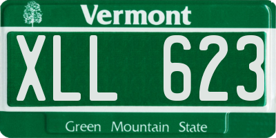 VT license plate XLL623