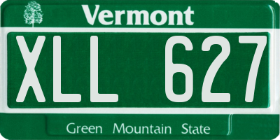 VT license plate XLL627