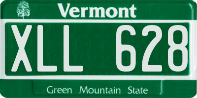 VT license plate XLL628