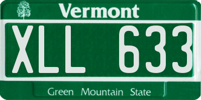 VT license plate XLL633