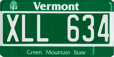 VT license plate XLL634