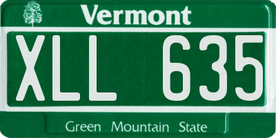 VT license plate XLL635