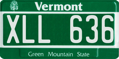 VT license plate XLL636