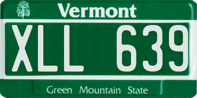 VT license plate XLL639
