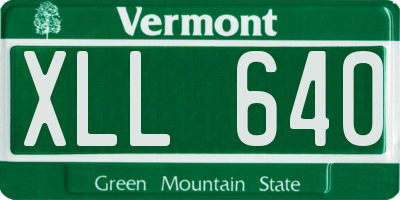 VT license plate XLL640