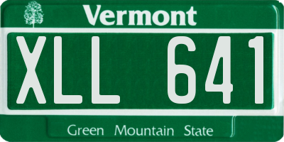 VT license plate XLL641