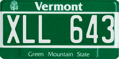 VT license plate XLL643