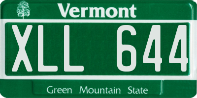 VT license plate XLL644