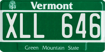 VT license plate XLL646