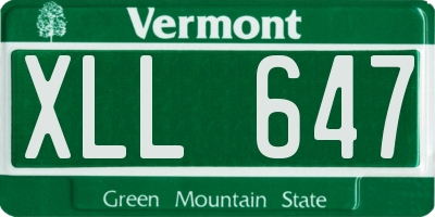 VT license plate XLL647