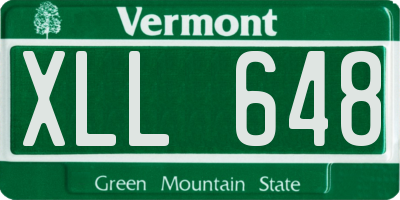 VT license plate XLL648
