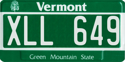 VT license plate XLL649