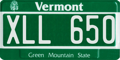 VT license plate XLL650