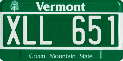VT license plate XLL651