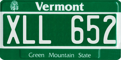 VT license plate XLL652