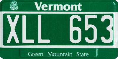 VT license plate XLL653