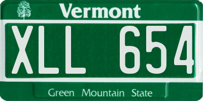 VT license plate XLL654