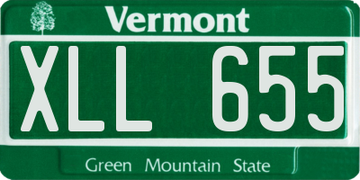 VT license plate XLL655