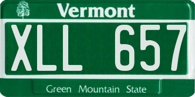 VT license plate XLL657