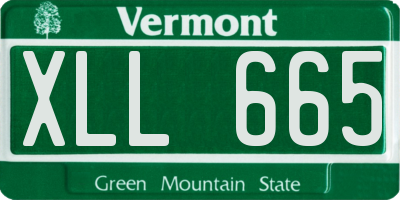 VT license plate XLL665