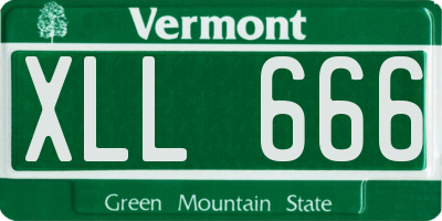 VT license plate XLL666