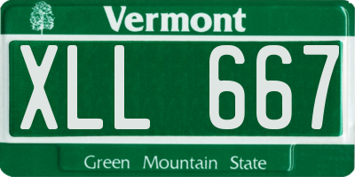 VT license plate XLL667