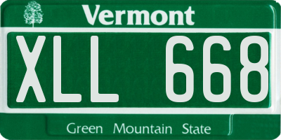 VT license plate XLL668