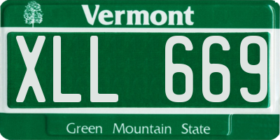 VT license plate XLL669