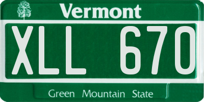 VT license plate XLL670