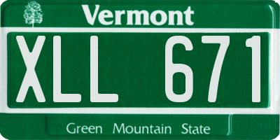 VT license plate XLL671