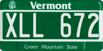 VT license plate XLL672