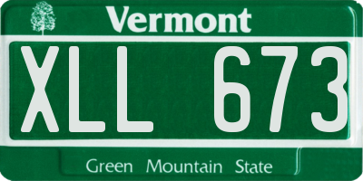 VT license plate XLL673