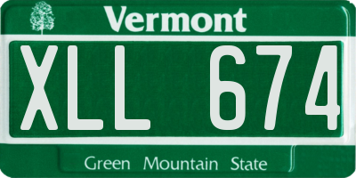 VT license plate XLL674