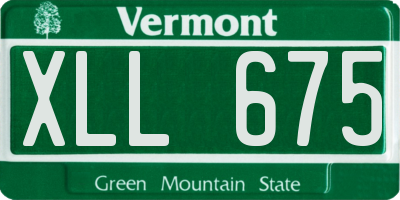 VT license plate XLL675