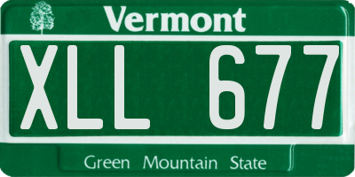 VT license plate XLL677