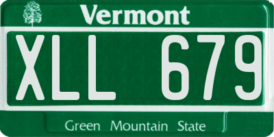 VT license plate XLL679