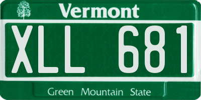 VT license plate XLL681