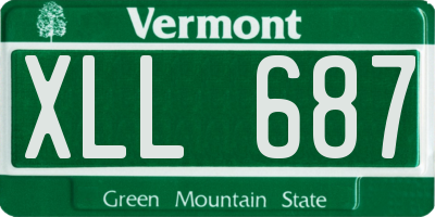 VT license plate XLL687