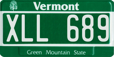 VT license plate XLL689